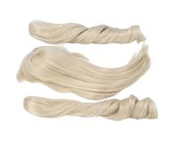 RIZGHWOY Doll Hair Wig Soft Silk Long Hair for Dolls 1/3 Head Circumference with Ponytail Clips, Excellent Hand Feeling for Crafting and Studio Use (Milk Gold)