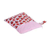 RIZGHWOY Double Zippers Cartoon Pattern Diaper Bag for Wet Dry Nappy Storage, Practical Baby Nappy Bag for Stroller, TPU Fabric Diapers Storage for Universal Use (Happy Fox)