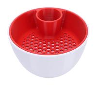 RIZGHWOY Dual Chamber Pistachio Bowl 2 in 1 Snack Organizer with Built in Shell Compartment for Nuts Popcorn Candy Party Serving (White Red)