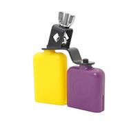 RIZGHWOY Durable Bi-color Cowbell for Drum Set, Stunning Yellow and Purple Design, Medium Size for High and Low Tones, Great for Bands, 16 * 12.8 * 2.3cm