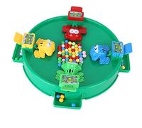 RIZGHWOY Eat Beans Colorful Educational Toy Children's Interactive Board Game, Parent-Child Animal Eating Beans Toy, ABS Material (4-person size [24 beans] Green)