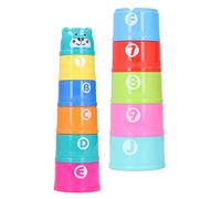 RIZGHWOY Educational Toy Set with Stacking Cups: Colorful Nesting Cup Toy for Baby's Cognitive Development, Fine Motor Skills and Hand-Eye Coordination: for Bath and Playtime