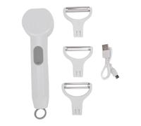 RIZGHWOY Electric Potato Peeler 3 in 1 USB Rechargeable Kitchen Vegetable Peeler Handheld Electric for Fruits Vegetables Peeling (White)