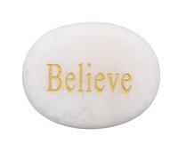 RIZGHWOY Engraved Encouragement Stone Polished Marble Precise Lettering Long Lasting Color Comfortable to Touch Suitable for Living Room Bathroom Aquarium Gifting (believe)
