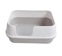 RIZGHWOY Extra Large Semi-Enclosed Cat Crate, Easy to Clean for Multiple Cats, Safe Plastic Material (White)