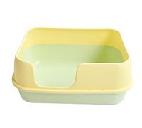 RIZGHWOY Extra Large Semi-Enclosed Cat Crate, Easy to Clean for Multiple Cats, Safe Plastic Material (Yellow)