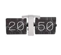 RIZGHWOY Flip Clock, 24 Hours Mechanical Automatic Page Turning Retro Desk Clock with Silent Operation, for Home Office Decor Living Room Bedroom (Black Page)