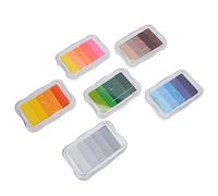 RIZGHWOY Graduate Stamp Cushion Beautiful Color Level Inkpad for Handmade Handicraft Pressure Processes 6PCs for Different Paper