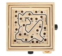 RIZGHWOY Holzlabyrik Game -board Brain Teaser Game with Round Wood Labyrinth Corners Developed Concentration and Perception, Wood Labyrinth Puzzle for Relatives, for All Ages