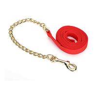 RIZGHWOY Horse Lead Rope Halter Rope Traction Copper Plated Iron Chain PP Webbing with Snap Hook for Leading Pulling Training