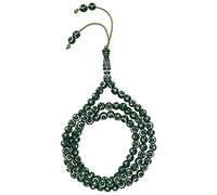 RIZGHWOY Islamic Prayer Beads, Muslim Rosary Beads with Moon Star Engraved Bronzing Technology, 99 Grains Resin Religious Worship Tool, with Mihrab Shaped Separator for Prayer Counting Gift (Green)