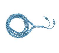 RIZGHWOY Islamic Prayer Beads, Muslim Rosary Beads with Moon Star Engraved Bronzing Technology, 99 Grains Resin Religious Worship Tool, with Mihrab Shaped Separator for Prayer Counting Gift (Blue)