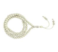 RIZGHWOY Islamic Prayer Beads, Muslim Rosary Beads with Moon Star Engraved Bronzing Technology, 99 Grains Resin Religious Worship Tool, with Mihrab Shaped Separator for Prayer Counting Gift (Beige)