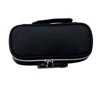 RIZGHWOY Locking Pencil Case Stylish Canvas Large Capacity Stationery Pouch for High School Students, Secure Lock Minimalist Design with Combination Lock for Organized Storage (Black)