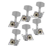 RIZGHWOY Locking Tuners Guitar Tuning Pegs Keys Silver Machine Heads Durable Replacement Parts for Ukulele 6 Pcs (Four left, two right, six sets)