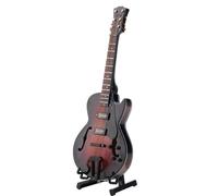 RIZGHWOY Miniature Guitar Model Ornament with Stand and Case - Exquisite Workmanship and Novel Design, Christmas and Birthday Kids or Musician Friends, Craftwork for Decoration (14cm model)