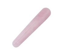 RIZGHWOY Natural Crystal Massage Stone Stick, Face Massage Wand Smooth Skin Tool for Acupoint Facial Spa, Pink Black 100mm (Pink Crystal)