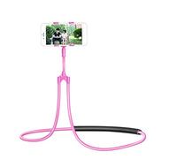 RIZGHWOY Neck Phone Holder Hands Free Adjustable Bracket 360 Rotating Gooseneck for Bed Sofa Car with Soft Breathable Sponge for Comfort Viewing (Pink (78 cm))
