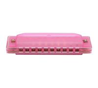 RIZGHWOY Plastic Harmonica for Kids, 10 Hole Design with Elegant Look, Perfect Portable Musical Instrument with Storage Box, Non- ABS and Metal Material, Three Color Options (Pink)