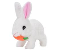 RIZGHWOY Realistic Bunny Toy with Moving Ears and Sound Effects for Children and Children Interaction (White)