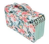 RIZGHWOY Rose Bift Case with a Great Capacity for School 120 Slots for The Wear of Laptop Resistant Light (Green Rose)