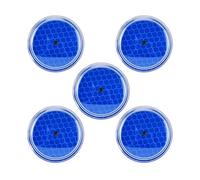 RIZGHWOY Round Reflective Safety Clips, 4.5cm ABS Night Running Reflectors with Easy Attachment for Backpacks Jackets Strollers (Blue)
