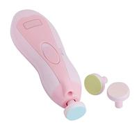 RIZGHWOY Safe and Quiet Baby Nail Clipper Trimmer Toes & Fingernails Electric Grinding Polish Device with 6 Grinding Heads and LED Light (Pink)