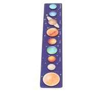 RIZGHWOY Science Educational Wooden Solar System Model Board Puzzle Toy for Kids Learning Basic Knowledge (Red Sun)