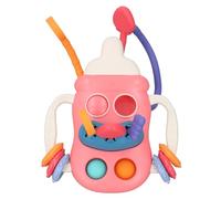 RIZGHWOY Silicone Pull String Bottle Toy Educational Sensory Teether for Baby Infant Development 0-12 Months