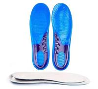 RIZGHWOY Sports Insoles Thickened High Elasticity Shock Absorption for Athletes TPE Silicone Blue 2Pcs (Middle 22.5x22.5cm / 8.9x8.9in)
