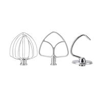 RIZGHWOY Stainless Steel Stand Mixer Attachments, 3 Piece Kit Dough Hook Flat Beater Wire Whip with Dough Mixing Whipping Aerating for TiltHead Stand Mixers