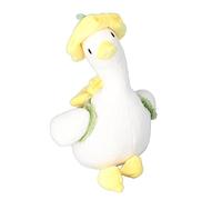 RIZGHWOY Stuffed Duck Plush Toy, Floral Hats, Backpacks for Kids and Adults, Cute Fuzzy Body, Vivid Eyes, Safe Material, for Bedroom Car Decoration (Yellow)