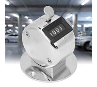 RIZGHWOY Tally Counter 4-Digits Handheld Silver Alloy Tool with Base Comfortable Grip for Traffic and Sports Activities