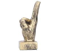 RIZGHWOY Victory Sign Finger Gesture Sculpture Artistic Decor for Home Office, Retro Desktop Ornament for Living Room [Two colors] (Copper)