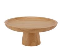 RIZGHWOY Wooden Fruit Bowl, Solid Round Cake Tray Cake Stand Bowl 6.5in with Texture for Household Kitchen Decor Dried Fruits Display (Original Color)