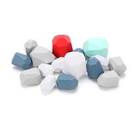 RIZGHWOY Wooden Stacking Stones Educational Toy for Kids, Colorful Stone Blocks for Improving Motor Skills and Hand-Eye Coordination, for Preschool Learning, Made of Wood (Style 7 (16 bags))