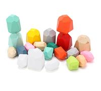 RIZGHWOY Wooden Stacking Stones Educational Toy for Kids, Colorful Stone Blocks for Improving Motor Skills and Hand-Eye Coordination, for Preschool Learning, Made of Wood (Style 6 (22 bags))