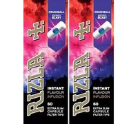 Rizla Berry Blast 120 x Extra Slim Capsule Filter Tips with Crushball - Berry Blast Flavour, 5.7mm Precision Rolling, Instant Flavour Infusion, Tobacco Cigarette Rolling Accessory, 2 Packs (120 Tips)