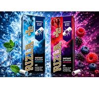 Rizla Crushball Extra Slim Filter Tips Variety Pack | 60 Polar Blast Menthol Mint & 60 Berry Blast Flavoured Tips | 5.7mm Precision Rolling Filters, Capsule Filter Rolling Accessory, 120 Tips Total