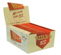 Rizla King Size Thin UK Cigarette Rolling Papers Box, 50 booklets, Red