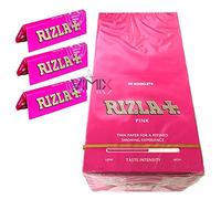 RIZLA Pink Regular Size Slim Cigarette Rolling Paper - Pack of 50, 250 g