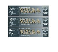 Rizla Silver - King Size Super Slim Silver Papers & Tips - Combi Pack (X3) - Enjoy Convenience and Quality in Every Roll