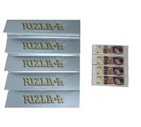 Rizla Silver Rolling Papers [5 Packs] with Money Tips Roaches [4 Booklets]