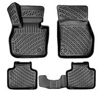 RizLiner Custom Fit Floor Mats Compatible with BMW X1 2016-2022 & X2 2018-2022 3D Laser Measured 1st & 2nd Row Floor Liners All Weather Odorless Non-Slip TPE Car Mat (Front & Rear,Black)