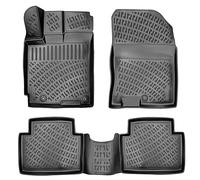 RizLiner Custom Fit Floor Mats Compatible with Hyundai KONA 2018-2022 3D Laser Measured 1st & 2nd Row Floor Liners All Weather Odorless Non-Slip TPE Car Mats (Front & Rear, Black)