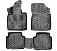 RizLiner Hyundai Santa FE 2021-2024 No Hybrid Models Floor Mats 3D Custom Fit Compatible with Santa FE Car Mat Laser Measured 1st & 2nd Row Floor Liners All Weather Odorless Non-Slip TPE (Black)