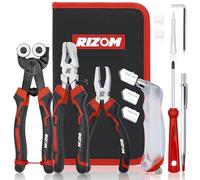 Rizom Glass Cutting Tool, Glass Cutter 2-20MM, 8" Tile Nippers, 8" Glass Running Pliers, 6" Breaker Grozer Pliers with Curved Jaws, Glass Cutter Kit for Stained Glass, Tiles, Mosaic Cutting