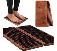 RIZONE Sadhu Board for Beginners, Wooden Spikes, Acupressure Massage Board for Deep Relaxation, Distance Between Spikes - 0.39 in
