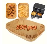 Rizonic Living Air Fryer Liners Disposable Ninja Air Fryer Liner Air Fryer Accessories Compatible with Ninja, Foodi, Tower, Salter and Other Dual Zone Air Fryer (Pack of 200)