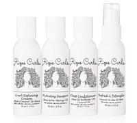Rizos Curls 4-Step Travel Kit for Curly Hair: Curl Defining Cream, Shampoo, Conditioner, Refresh & Detangle (2 fl oz each)